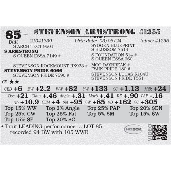 STEVENSON ARMSTRONG 41255