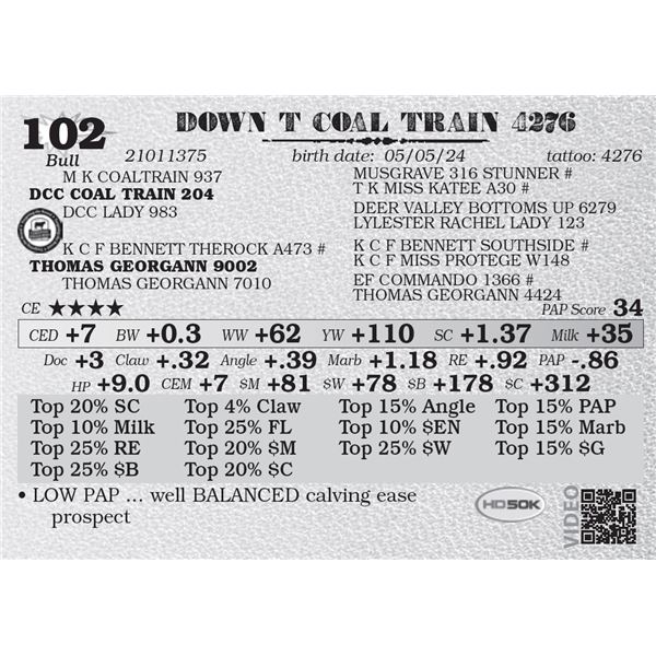 DOWN T COAL TRAIN 4276