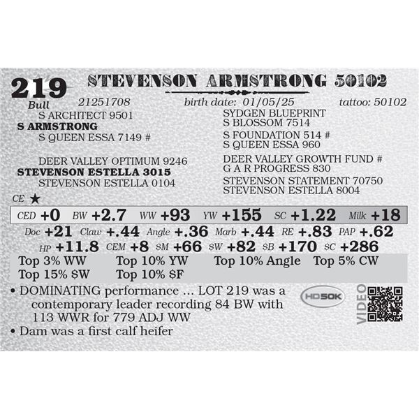 STEVENSON ARMSTRONG 50102
