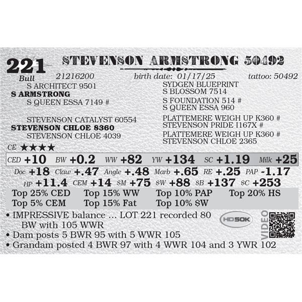 STEVENSON ARMSTRONG 50492