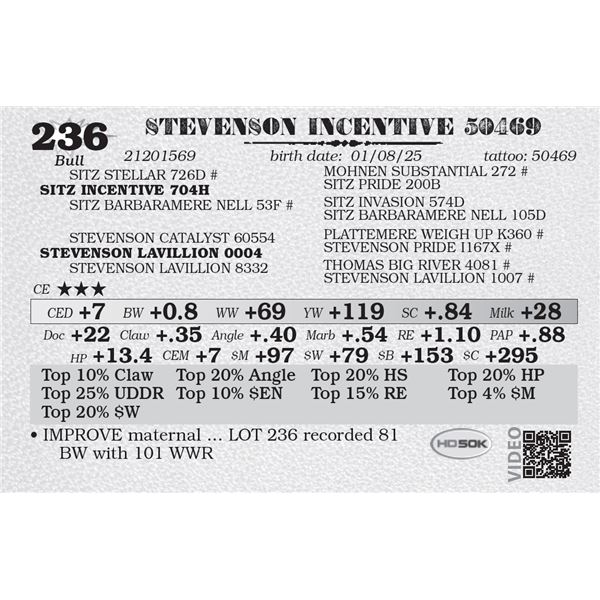 STEVENSON INCENTIVE 50469