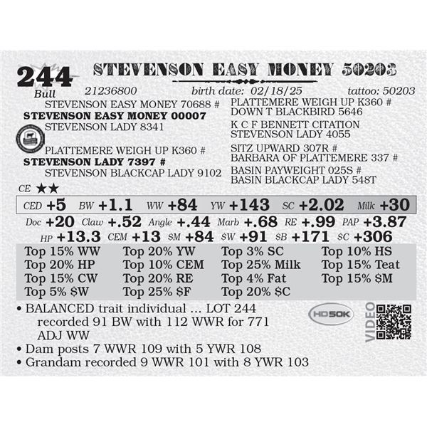 STEVENSON EASY MONEY 50203