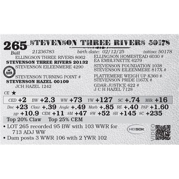 STEVENSON THREE RIVERS 50178