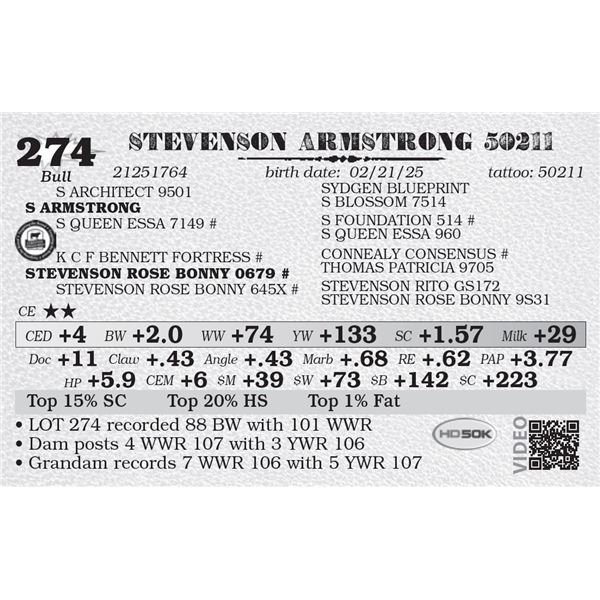 STEVENSON ARMSTRONG 50211