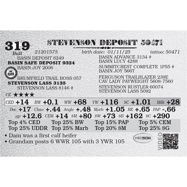 STEVENSON DEPOSIT 50471