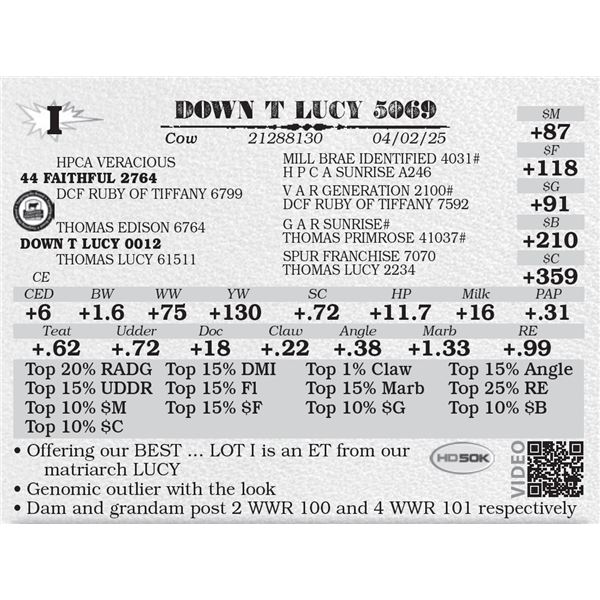 DOWN T LUCY 5069