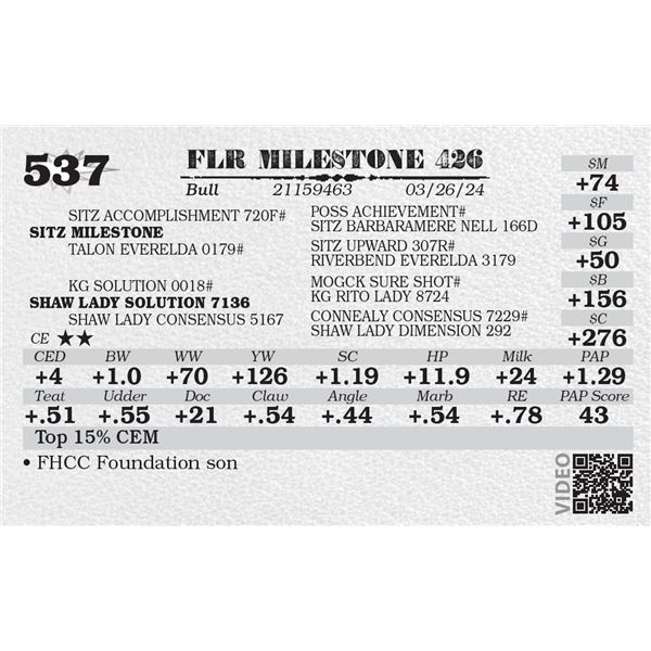 FLR MILESTONE 426