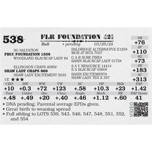 FLR FOUNDATION 421