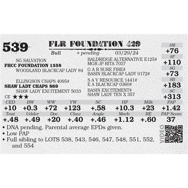 FLR FOUNDATION 429