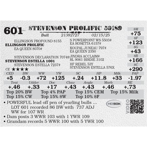 STEVENSON PROLIFIC 50189
