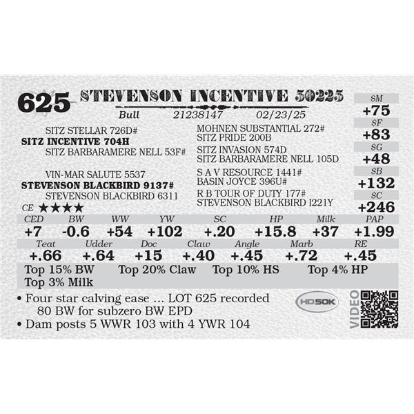 STEVENSON INCENTIVE 50225