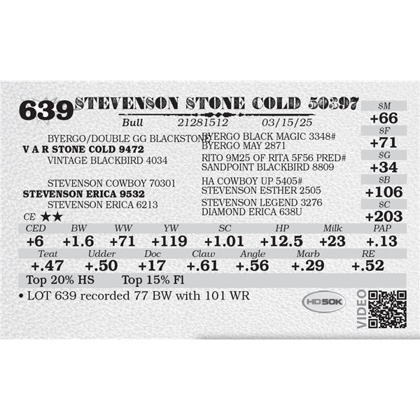 STEVENSON STONE COLD 50397