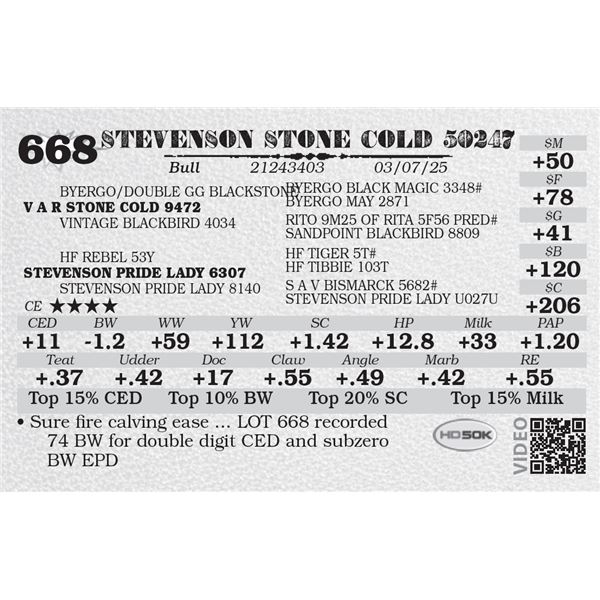 STEVENSON STONE COLD 50247
