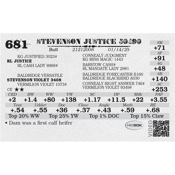 STEVENSON JUSTICE 50490