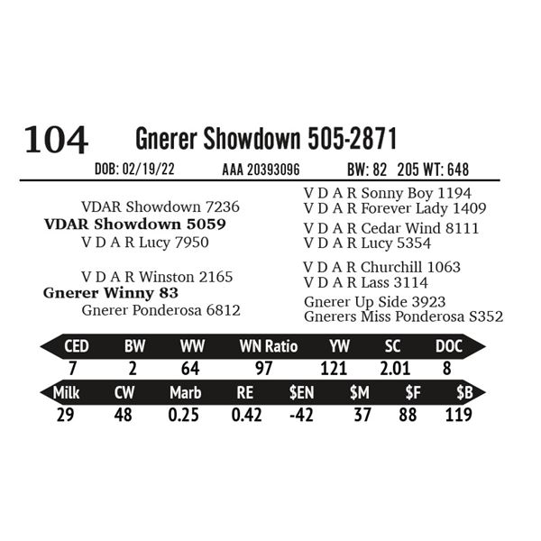 Gnerer Showdown 505-2871