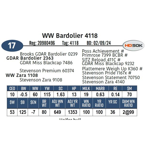 WW Bardolier 4118