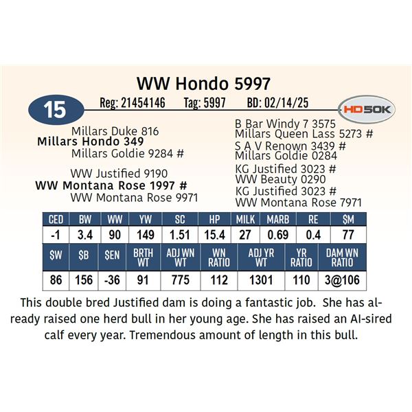 WW Hondo 5997