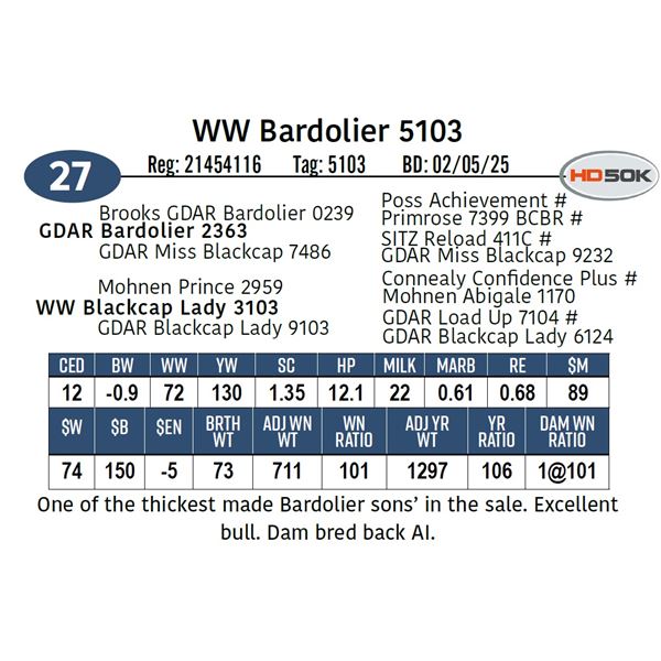 WW Bardolier 5103