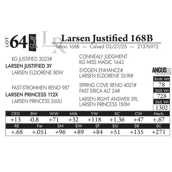 Larsen Justified 168B