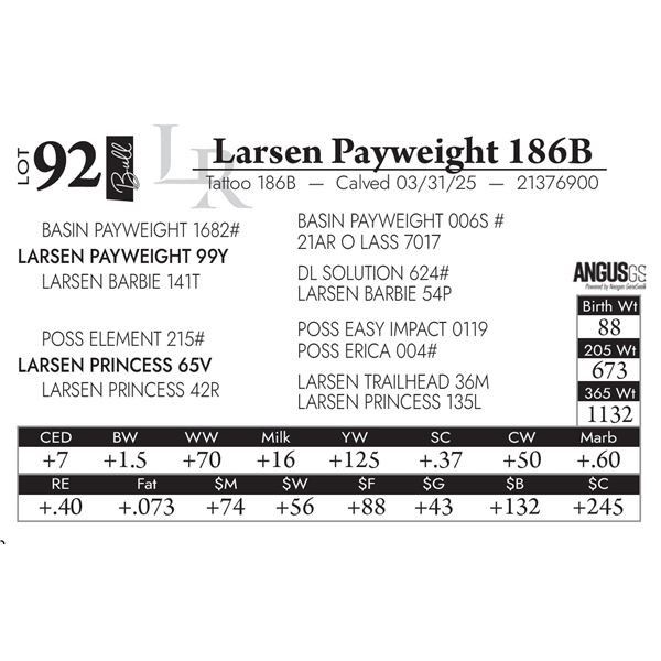 Larsen Payweight 186B