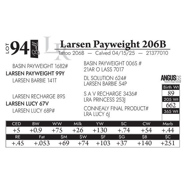 Larsen Payweight 206B