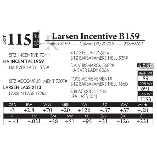 Larsen Incentive B159
