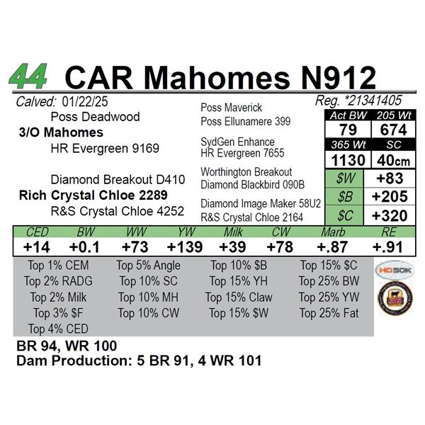 CAR Mahomes N912