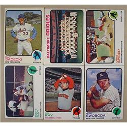 LOT OF 6 1973 TOPPS BASEBALL CARDS - Incl. Ron Swo
