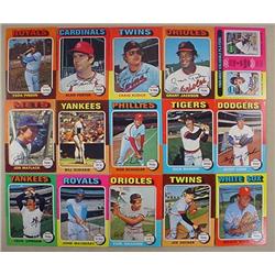 LOT OF 15 1975 TOPPS BASEBALL CARDS - Incl. Vada P