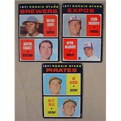 LOT OF 3 1971 TOPPS BASEBALL CARDS - Incl. Rookie 