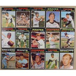 LOT OF 15 1971 TOPPS BASEBALL CARDS - Incl. Jim Ka