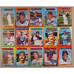 LOT OF 15 1975 TOPPS BASEBALL CARDS - Incl. Paul P