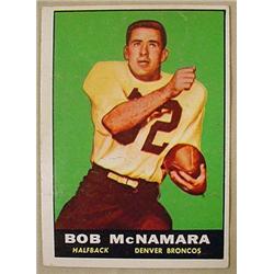 1961 TOPPS BOB MCNAMARA NO. 196 FOOTBALL CARD