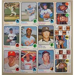 LOT OF 12 1973 TOPPS BASEBALL CARDS - Incl. ERA Le
