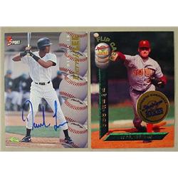 LOT OF 2 AUTOGRAPHED BASEBALL CARDS - 1 DOUBLE SIG