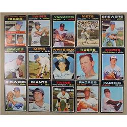 LOT OF 15 1971 TOPPS BASEBALL CARDS - Incl. 1970 N