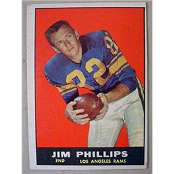 1961 TOPPS JIM PHILLIPS NO. 51 FOOTBALL CARD