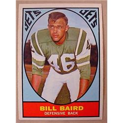1967 TOPPS BILL BAIRD NO. 89 FOOTBALL CARD