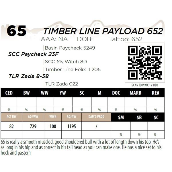 TIMBER LINE PAYLOAD 652