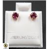 Image 1 : #14-NATURAL RED GARNET 4 MM STUD EARRINGS