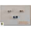 Image 1 : 3 PAIRS OF COLOURED CUBIC ZIRCONIA EARRINGS