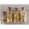 Image 1 : LOT OF 4 GOLD FOIL FLAKES IN GLASS JARS