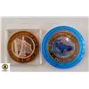 Image 1 : TWO LTD ED VEGAS $10 GAMING TOKENS 1 OZ .999
