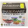 NEW FARBERWARE 10 PIECE BOWL SET SNAP TIGHT