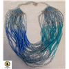 Image 1 : HAND CRAFTED CLEAR, BLUE, MAUVE SEED GLASS