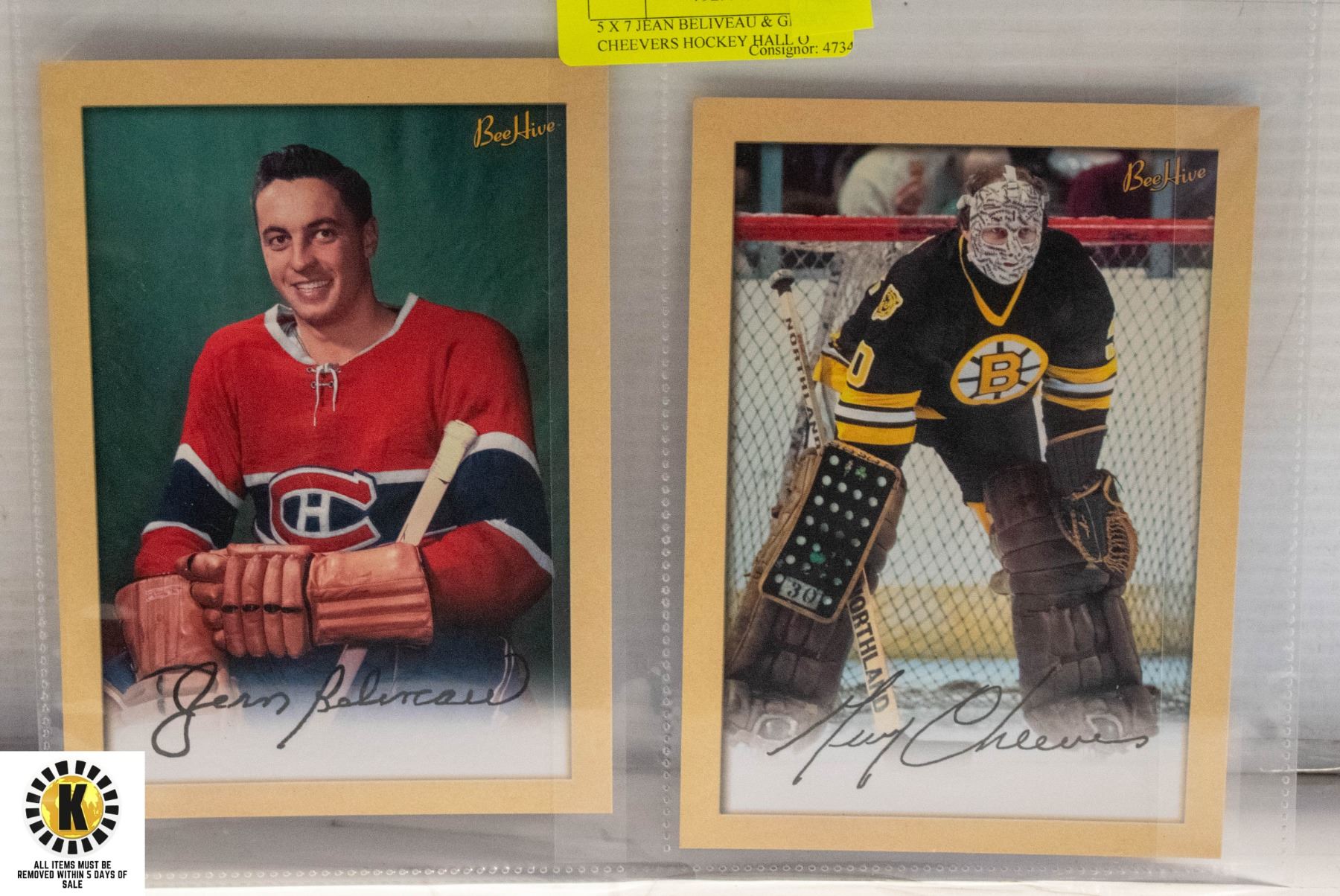 Jean Cheevers 5 X 7 JEAN BELIVEAU & GERRY CHEEVERS HOCKEY HALL O