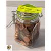 Image 1 : JAR OF ASSORTED PENNIES (MOSTLY CANADIAN)