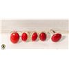 Image 1 : 5 GEMSTONE CORAL 925 SILVER PLATED RINGS