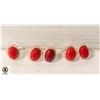 Image 1 : 5 GEMSTONE CORAL 925 SILVER PLATED RINGS