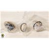 Image 1 : 3 DENTRITIC OPAL 925 SILVER PLATED RINGS